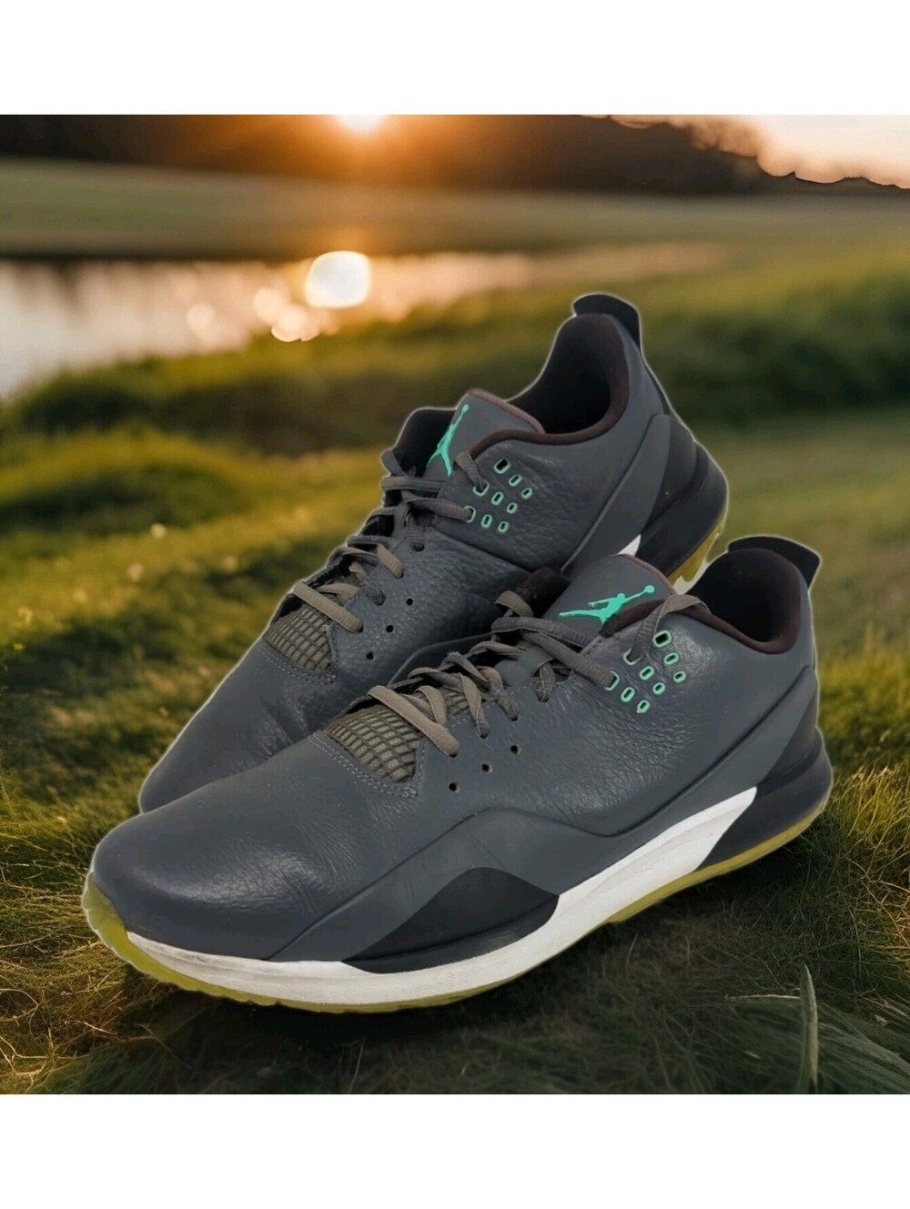 Nike Air Jordan ADG 3 Golf Shoes Mens Size 11.5 Green Glow Grey Black CW7242-002